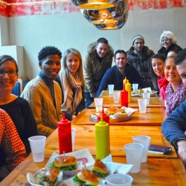 Jamal Jackson et al. sitting at a table